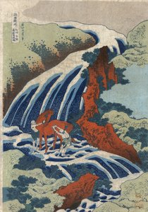 Washū yoshino yoshitsune uma arai no taki door Katsushika Hokusai